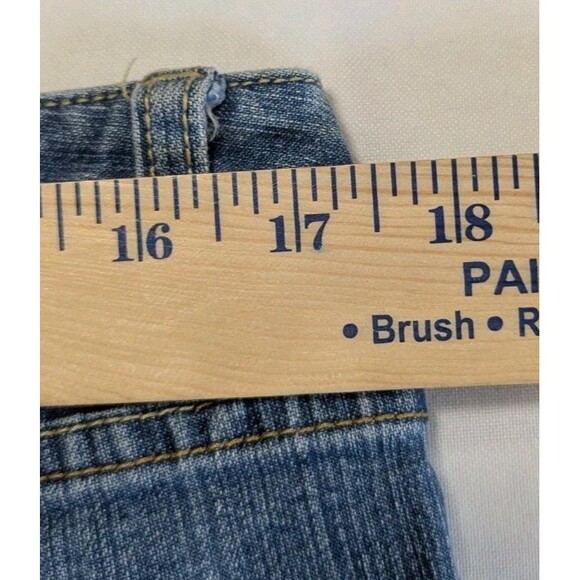 Mossimo Juniors Jeans Slim Skinny 15R Low Rise, Frayed Hem, Vintage, Thrashed - Picture 8 of 11